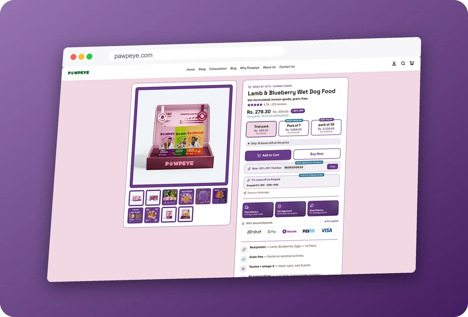 Pawpeye — CRO & Product page redesign