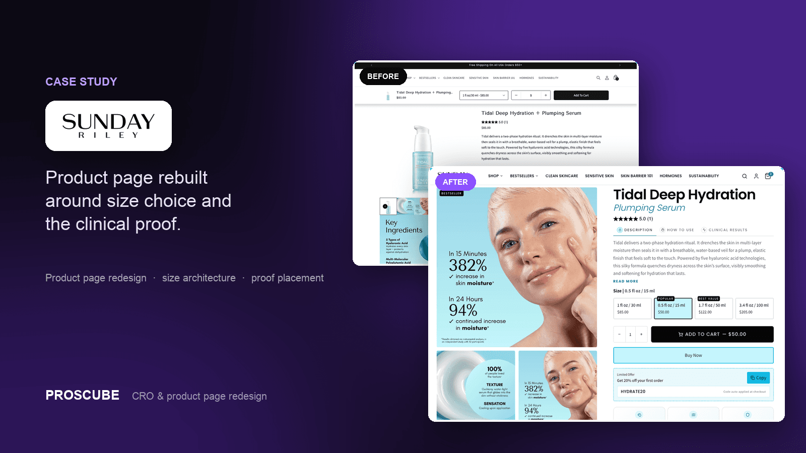 Sunday Riley — CRO & Product page redesign