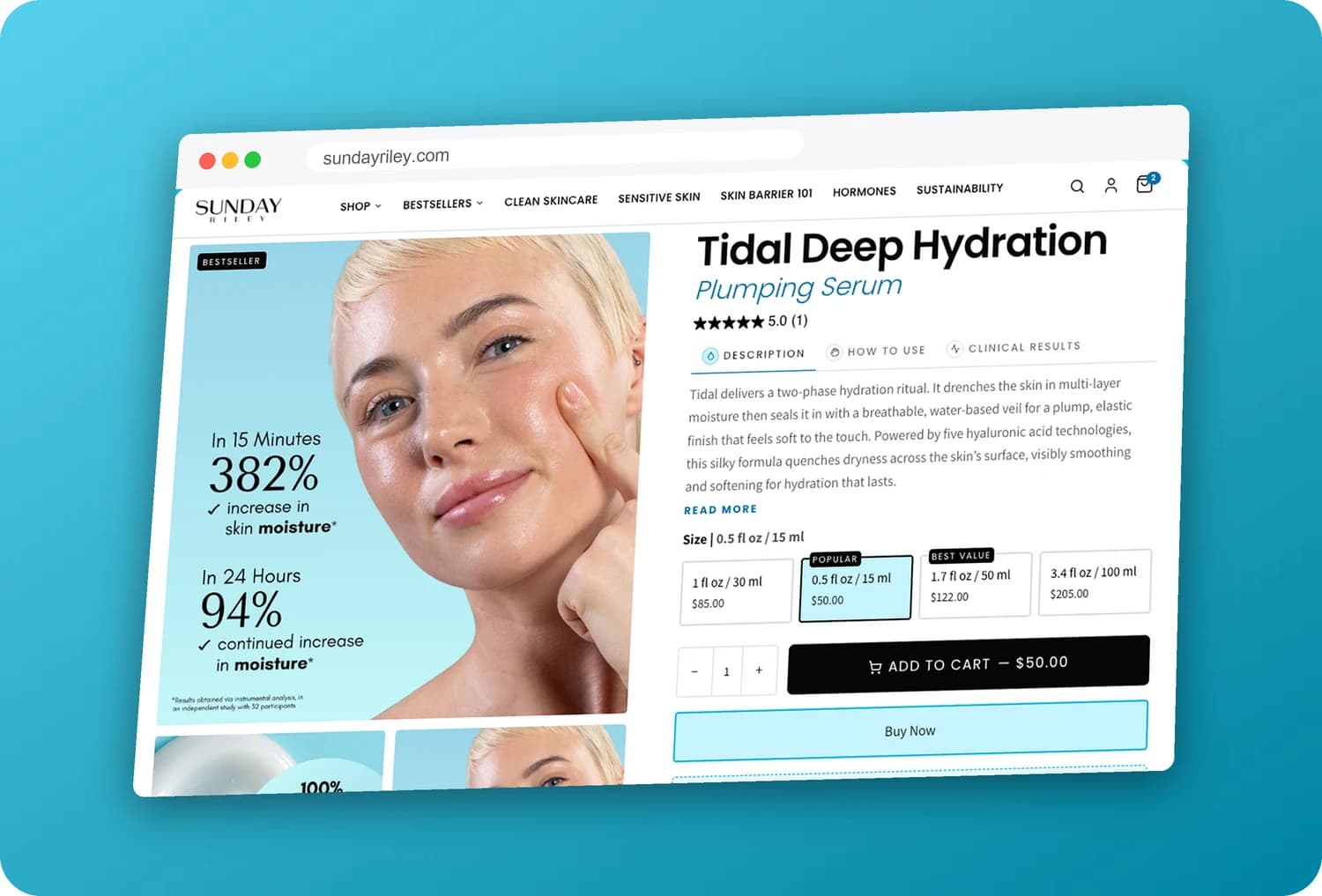Sunday Riley — CRO & Product page redesign