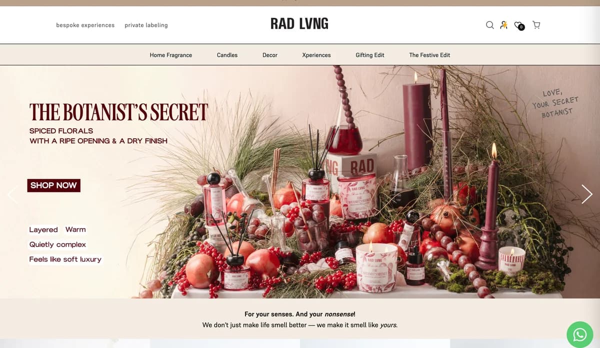 Rad Living — a storefront built to the brand rather than around a template