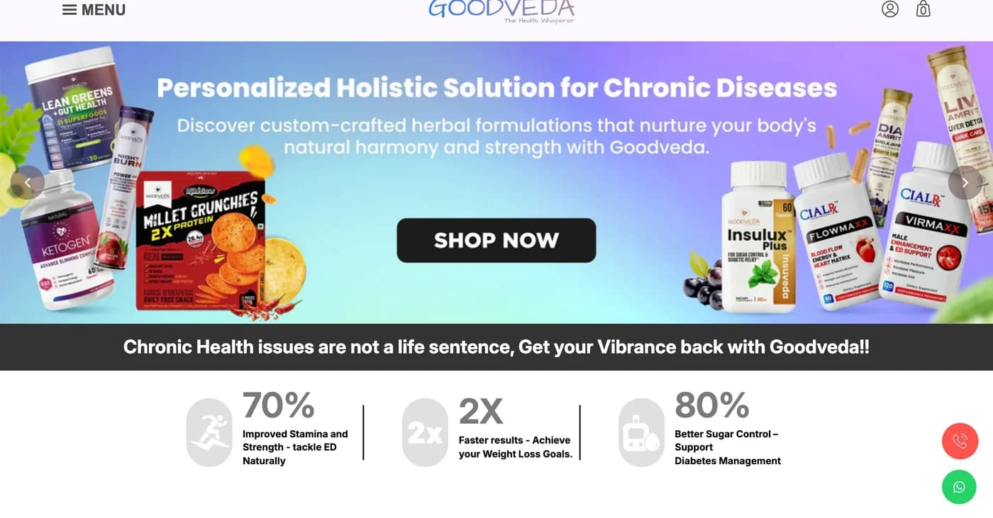 Goodveda — web design and build